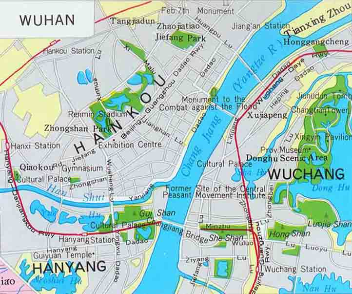 centre ville carte du wuhan